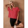 image:imageGRECERELLE Womens Open Back Workout Tops Backless Athletic Shirts Casual Crop Running Tee Y2k YogaRed