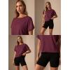 image:imageGRECERELLE Womens Open Back Workout Tops Backless Athletic Shirts Casual Crop Running Tee Y2k YogaWine Red