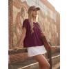 image:imageGRECERELLE Womens Open Back Workout Tops Backless Athletic Shirts Casual Crop Running Tee Y2k YogaWine Red