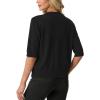 image:imageGRECERELLE Womens Short Sleeve Knit Cropped Cardigan Sweater for Business Casual Transitional Weather amp Daily WearBlack