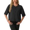 image:imageGRECERELLE Womens Short Sleeve Knit Cropped Cardigan Sweater for Business Casual Transitional Weather amp Daily WearBlack