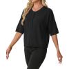 image:imageGRECERELLE Womens Short Sleeve Knit Cropped Cardigan Sweater for Business Casual Transitional Weather amp Daily WearBlack