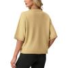 image:imageGRECERELLE Womens Short Sleeve Knit Cropped Cardigan Sweater for Business Casual Transitional Weather amp Daily WearButter Yellow