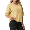 image:imageGRECERELLE Womens Short Sleeve Knit Cropped Cardigan Sweater for Business Casual Transitional Weather amp Daily WearButter Yellow