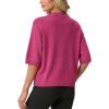 image:imageGRECERELLE Womens Short Sleeve Knit Cropped Cardigan Sweater for Business Casual Transitional Weather amp Daily WearHot Pink