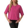 image:imageGRECERELLE Womens Short Sleeve Knit Cropped Cardigan Sweater for Business Casual Transitional Weather amp Daily WearHot Pink