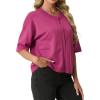 image:imageGRECERELLE Womens Short Sleeve Knit Cropped Cardigan Sweater for Business Casual Transitional Weather amp Daily WearHot Pink