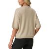 image:imageGRECERELLE Womens Short Sleeve Knit Cropped Cardigan Sweater for Business Casual Transitional Weather amp Daily WearOatmeal