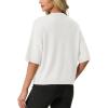 image:imageGRECERELLE Womens Short Sleeve Knit Cropped Cardigan Sweater for Business Casual Transitional Weather amp Daily WearWhite