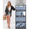 image:imageGRECERELLE Womens Summer Lightweight 34 Sleeve Cardigan Open Front Casual Loose Kimono Cover Ups with PocketsBlack