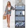 image:imageGRECERELLE Womens Summer Lightweight 34 Sleeve Cardigan Open Front Casual Loose Kimono Cover Ups with PocketsDark Blue Palm Leaf