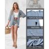 image:imageGRECERELLE Womens Summer Lightweight 34 Sleeve Cardigan Open Front Casual Loose Kimono Cover Ups with PocketsHaze Blue