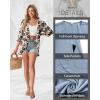 image:imageGRECERELLE Womens Summer Lightweight 34 Sleeve Cardigan Open Front Casual Loose Kimono Cover Ups with PocketsKhaki Black Flower