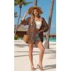 image:imageGRECERELLE Womens Summer Lightweight 34 Sleeve Cardigan Open Front Casual Loose Kimono Cover Ups with PocketsLd Coffee