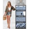 image:imageGRECERELLE Womens Summer Lightweight 34 Sleeve Cardigan Open Front Casual Loose Kimono Cover Ups with PocketsLd Dark Khaki