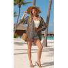 image:imageGRECERELLE Womens Summer Lightweight 34 Sleeve Cardigan Open Front Casual Loose Kimono Cover Ups with PocketsLd Dark Khaki