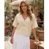 image:imageGRECERELLE Womens Summer Lightweight Short Sleeve Cardigans Open Front V Neck Casual Knit Button Down SweaterApricot