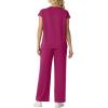 image:imageGRECERELLE Womens Two Piece Lounge Set Striped Short Sleeve Top with Wide Leg Pants Summer Travel Casual OutfitHot Pink
