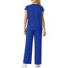 image:imageGRECERELLE Womens Two Piece Lounge Set Striped Short Sleeve Top with Wide Leg Pants Summer Travel Casual OutfitRoyal Blue