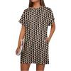 image:imageGRECERELLE Womens Casual TShirt Dress with Pockets Short Sleeve Shift Dresses WrinkleResistant Above Knee LengthBlack Khaki Heart