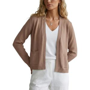 image:imageGRECERELLE Womens Lightweight Knit Cardigan Long Sleeve Open Front VNeck Casual Basic Sweater with PocketsCamel