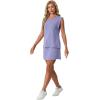 image:imageGRECERELLE 2026 Women Summer Casual 2 Piece Outfits Skort Sets Sleeveless VNeck Top amp Tennis Skirt with Pockets for AthleticAura Indigo