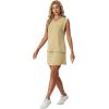 image:imageGRECERELLE 2026 Women Summer Casual 2 Piece Outfits Skort Sets Sleeveless VNeck Top amp Tennis Skirt with Pockets for AthleticButter Yellow