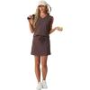 image:imageGRECERELLE 2026 Women Summer Casual 2 Piece Outfits Skort Sets Sleeveless VNeck Top amp Tennis Skirt with Pockets for AthleticDark Coffee
