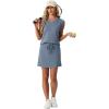 image:imageGRECERELLE 2026 Women Summer Casual 2 Piece Outfits Skort Sets Sleeveless VNeck Top amp Tennis Skirt with Pockets for AthleticDenim Blue