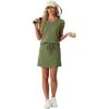image:imageGRECERELLE 2026 Women Summer Casual 2 Piece Outfits Skort Sets Sleeveless VNeck Top amp Tennis Skirt with Pockets for AthleticDill Green