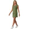image:imageGRECERELLE 2026 Women Summer Casual 2 Piece Outfits Skort Sets Sleeveless VNeck Top amp Tennis Skirt with Pockets for AthleticDill Green