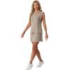 image:imageGRECERELLE 2026 Women Summer Casual 2 Piece Outfits Skort Sets Sleeveless VNeck Top amp Tennis Skirt with Pockets for AthleticOatmeal