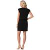 image:imageGRECERELLE 2026 Womens Summer Dresses Round Neck Sleeveless Tie Waist Casual Shirt Dress with PocketsBlack