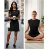 image:imageGRECERELLE 2026 Womens Summer Dresses Round Neck Sleeveless Tie Waist Casual Shirt Dress with PocketsBlack