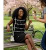image:imageGRECERELLE 2026 Womens Summer Dresses Round Neck Sleeveless Tie Waist Casual Shirt Dress with PocketsBlack White Wave