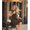 image:imageGRECERELLE 2026 Womens Summer Dresses Round Neck Sleeveless Tie Waist Casual Shirt Dress with PocketsDark Coffee