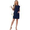image:imageGRECERELLE 2026 Womens Summer Dresses Round Neck Sleeveless Tie Waist Casual Shirt Dress with PocketsNavy Blue