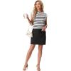 image:imageGRECERELLE 2026 Womens Summer Dresses Round Neck Sleeveless Tie Waist Casual Shirt Dress with PocketsWhite Black Stripe