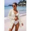 image:imageGRECERELLE Lightweight Cardigan Sweaters for Women Crochet Knit Open Front Long Sleeve Loose Casual Boho Summer Beach CoverupApricot