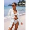 image:imageGRECERELLE Lightweight Cardigan Sweaters for Women Crochet Knit Open Front Long Sleeve Loose Casual Boho Summer Beach CoverupAwhite