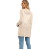 image:imageGRECERELLE Lightweight Cardigan Sweaters for Women Crochet Knit Open Front Long Sleeve Loose Casual Boho Summer Beach CoverupBeige
