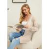 image:imageGRECERELLE Lightweight Cardigan Sweaters for Women Crochet Knit Open Front Long Sleeve Loose Casual Boho Summer Beach CoverupBeige
