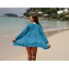 image:imageGRECERELLE Lightweight Cardigan Sweaters for Women Crochet Knit Open Front Long Sleeve Loose Casual Boho Summer Beach CoverupBlue
