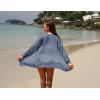 image:imageGRECERELLE Lightweight Cardigan Sweaters for Women Crochet Knit Open Front Long Sleeve Loose Casual Boho Summer Beach CoverupBlue Gray