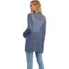 image:imageGRECERELLE Lightweight Cardigan Sweaters for Women Crochet Knit Open Front Long Sleeve Loose Casual Boho Summer Beach CoverupBlue Gray