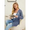 image:imageGRECERELLE Lightweight Cardigan Sweaters for Women Crochet Knit Open Front Long Sleeve Loose Casual Boho Summer Beach CoverupBlue Gray