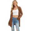 image:imageGRECERELLE Lightweight Cardigan Sweaters for Women Crochet Knit Open Front Long Sleeve Loose Casual Boho Summer Beach CoverupCaramel
