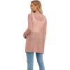 image:imageGRECERELLE Lightweight Cardigan Sweaters for Women Crochet Knit Open Front Long Sleeve Loose Casual Boho Summer Beach CoverupCoral Pink