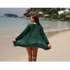 image:imageGRECERELLE Lightweight Cardigan Sweaters for Women Crochet Knit Open Front Long Sleeve Loose Casual Boho Summer Beach CoverupDark Green