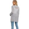 image:imageGRECERELLE Lightweight Cardigan Sweaters for Women Crochet Knit Open Front Long Sleeve Loose Casual Boho Summer Beach CoverupGray